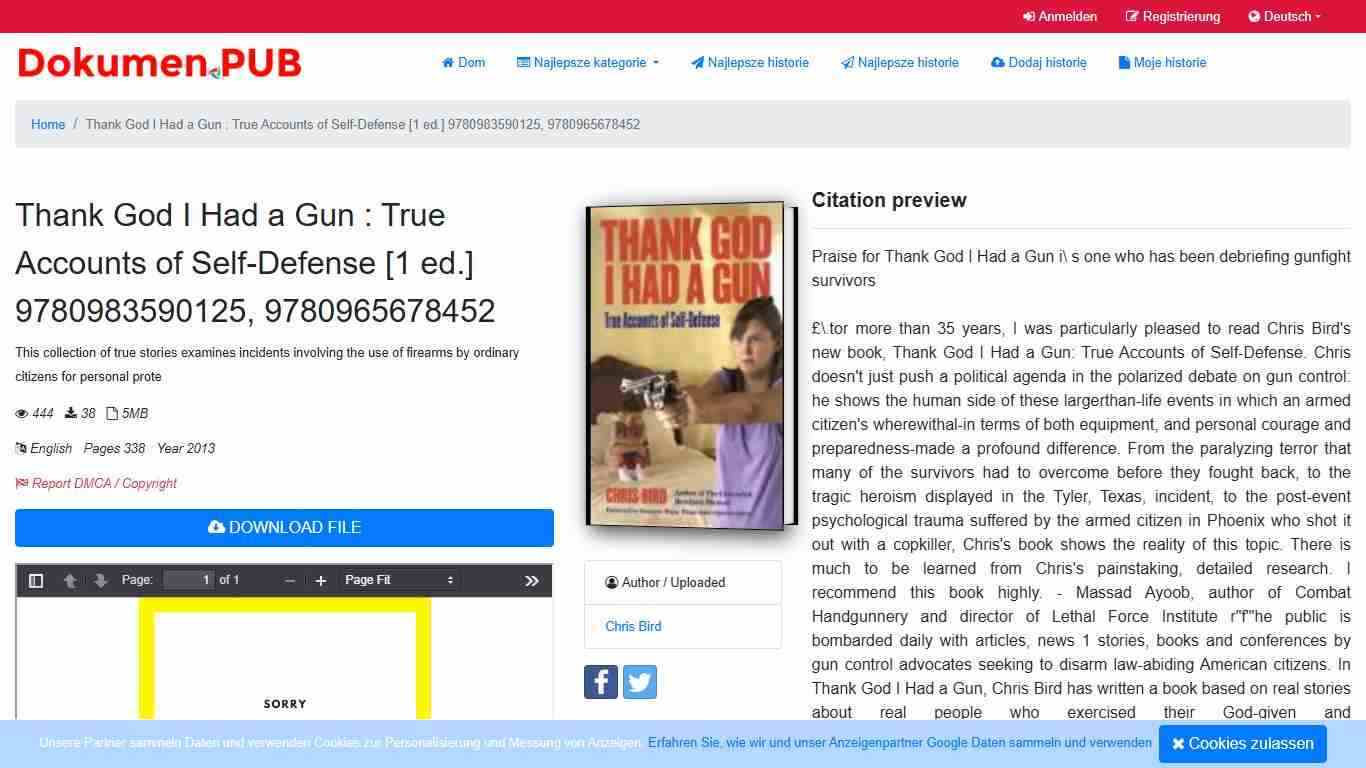 Thank God I Had a Gun : True Accounts of Self-Defense [1&nbsp;ed.] 9780983590125, 9780965678452 - DOKUMEN.PUB